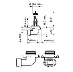 ŻARÓWKA USA HB4 12V 55W P22D /PREMIUM +30%/ PHILIPS PH 9006PRC1