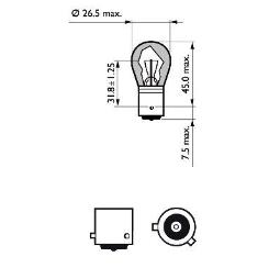 ŻARÓWKA 12V 21W KIER./POMARAŃ./ BAU15S PY21W PH 12496LLECOCP