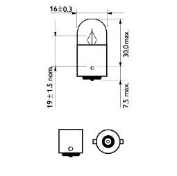 ŻARÓWKA 12V 5W R5W BA15S LONGLIFE PH 12821LLECOB2
