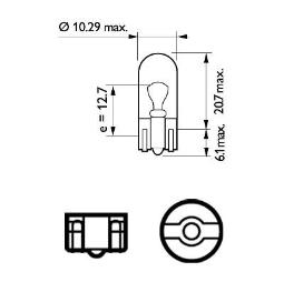 ŻARÓWKA 12V  5W W5W W2,1X9,5D T10       /LONGLIFE ECOVISION/ /KPL-2SZT/ PHILIPS PH 12961LLECOB2 /2-SZT/