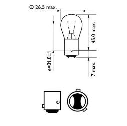 ŻARÓWKA 12V 21W/4W BAZ15D/NIESYMETRYCZNA/ PHILIPS PH 12594CP