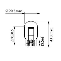 ŻARÓWKA 12V W21/5W 21W/5W W3X16D PH 12066B2