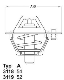 TERMOSTAT MAZDA 1,3-1,9 85- /121,323,626/ WAHLER WA3119.82D3