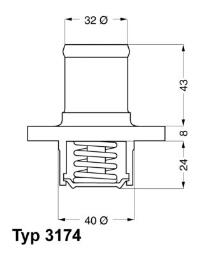 TERMOSTAT RENAULT CLIO 1,2 96- 89C WAHLER WA3174.89D