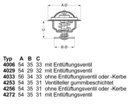 TERMOSTAT VW 1,6D-1,9D 86-92 87C /LT/ WAHLER WA4253.87D