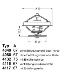 TERMOSTAT VW 5CL 2,0-2,3 81-88 87C WAHLER WA4116.87D1