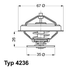 TERMOSTAT BMW 2,0-2,8 95- 92C WAHLER WA4236.92D