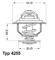 TERMOSTAT OPEL 2,0NE 86-87 87C WAHLER WA4255.87D