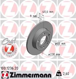 TARCZA HAM./TYŁ/ VW BORA @232X9 ZIMMERMANN ZM100.1236.20