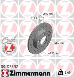 TARCZA HAM./TYŁ/ VW BORA @232X9 /SPORT/ ZIMMERMANN ZM100.1236.52