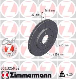 TARCZA HAM./PRZ/ VW UP 1,0 11- @256X22 /SPORT/ ZM600.3250.52