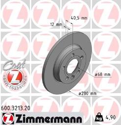 TARCZA HAM./TYŁ/ VW T4 96- @280X12 ZM600.3213.20