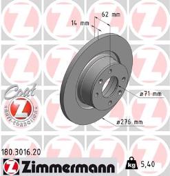 TARCZA HAM./TYŁ/ CITROEN C5 @276X14 ZM180.3016.20