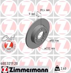 TARCZA HAM./TYŁ/ VW POLO 98- @232X9 ZM600.3217.20
