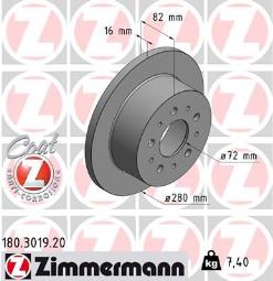 TARCZA HAM./TYŁ/ CITROEN JUMPER 99- @280 ZM180.3019.20