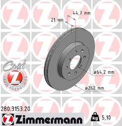 TARCZA HAM./PRZ/ HONDA CIVIC 94- @262X21 ZM280.3153.20