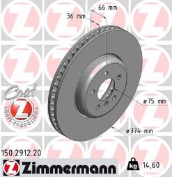 TARCZA HAM./PRZ/ BMW 5 10- @374X36.0 /L/ ZM150.2912.20