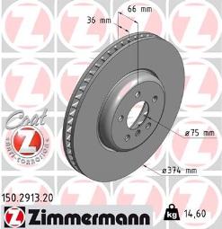 TARCZA HAM./PRZ/ BMW 5 10- @374X36.0 /P/ ZM150.2913.20