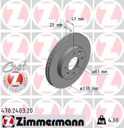 TARCZA HAM.RENAULT /ZIMMERMANN/ ZIMMERMANN ZM470.2403.20
