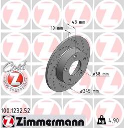 TARCZA HAM./TYŁ/ VW PASSAT 97- @245X10 /WD/ ZIMMERMANN ZM100.1232.52