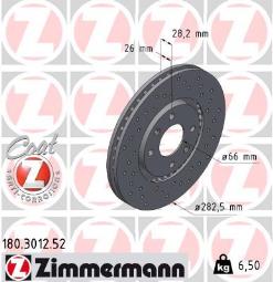 TARCZA HAM.CITROEN/PEUGEOT SPORT /ZIMMER/ZIMMERMANN/ ZIMMERMANN ZM180.3012.52