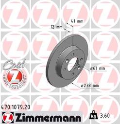 TARCZA HAM./PRZ/ DACIA LOGAN 1,4-1,6 16V5- @238X12 ZIMMERMANN ZM470.1079.20
