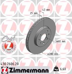 TARCZA HAM.OPEL /ZIMMERMANN/ ZIMMERMANN ZM430.2606.20
