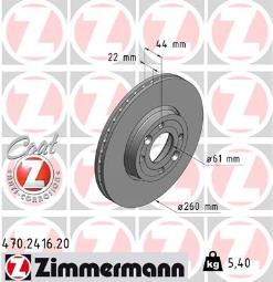 TARCZA HAM.RENAULT/NISSAN /ZIMMERMANN/  MANN/ ZIMMERMANN ZM470.2416.20