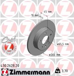 TARCZA HAM./TYŁ/ OPEL ZAFIRA 1,7CTD 09- 264X10 ZIMMERMANN ZM430.2628.20