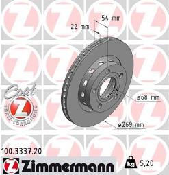 TARCZA HAM./TYŁ/ VW PASSAT 2,8 01- ZIMMERMANN ZM100.3337.20