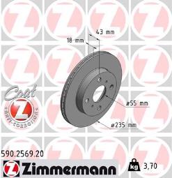 TARCZA HAM./PRZ/ TOYOTA YARIS ZIMMERMANN ZM590.2569.20