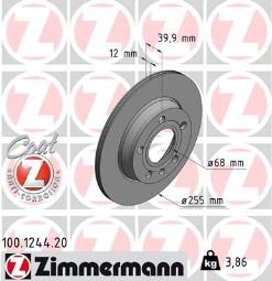 TARCZA HAM./TYŁ/ AUDI A4 01-05 @256X12 ZIMMERMANN ZM100.1244.20