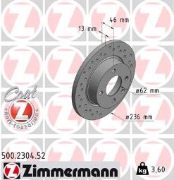 TARCZA HAM.SKODA SPORT /ZIMMERMANN/     N/ ZIMMERMANN ZM500.2304.52