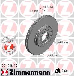 TARCZA HAM./PRZ/ AUDI 100 91- ZIMMERMANN ZM100.1216.20
