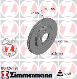 TARCZA HAM./TYŁ/ VW GOLF IV 98- @256X21,9 ZIMMERMANN ZM100.1241.20