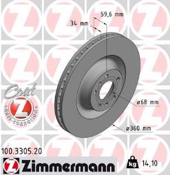 TARCZA HAM.AUDI /ZIMMERMANN/ ZIMMERMANN ZM100.3305.20