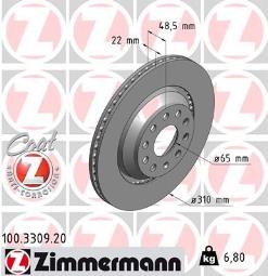 TARCZA HAM.AUDI /ZIMMERMANN/ ZIMMERMANN ZM100.3309.20