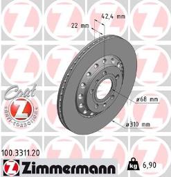 TARCZA HAM. AUDI /ZIMMERMANN/ ZIMMERMANN ZM100.3311.20