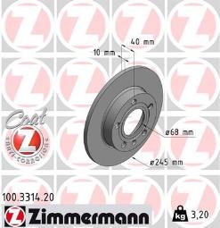 TARCZA HAM./TYŁ/ AUDI A4 97- 1,8T-2,5TDI@245X10 ZIMMERMANN ZM100.3314.20