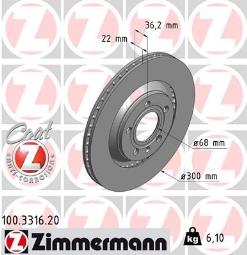 TARCZA HAM.AUDI /ZIMMERMANN/ ZIMMERMANN ZM100.3316.20