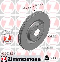 TARCZA HAM./PRZ/ AUDI A4 1,8-2,0TFSI 08-@345X29,5 ZIMMERMANN ZM100.3332.20