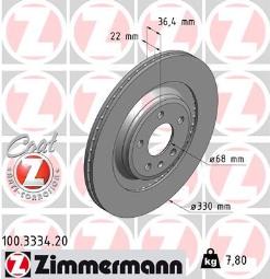 TARCZA HAM./TYŁ/ AUDI A5 07- @314X25 ZIMMERMANN ZM100.3334.20