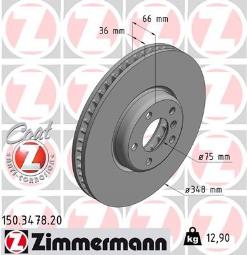 TARCZA HAM./PRZ/ BMW 5 09- /L/ ZIMMERMANN ZM150.3478.20