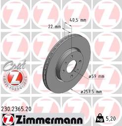TARCZA HAM.FIAT/PSA /ZIMMERMANN/ ZIMMERMANN ZM230.2365.20