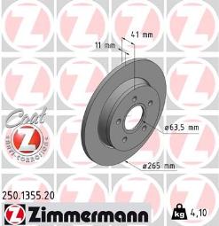 TARCZA HAM./TYŁ/ FORD FOCUS C-MAX 04- @25X10 ZIMMERMANN ZM250.1355.20