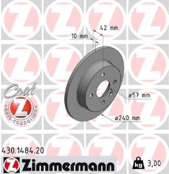 TARCZA HAM./TYŁ/ OPEL ASTRA 1.2 98- /ABS ZIMMERMANN ZM430.1484.20