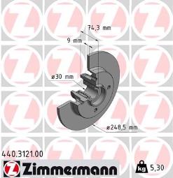TARCZA HAM.PEUGEOT /ZIMMERMANN/ ZIMMERMANN ZM440.3121.00