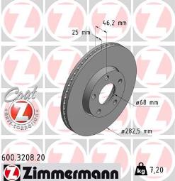 TARCZA HAM./PRZ/ VW PASSAT 96- ZIMMERMANN ZM600.3208.20