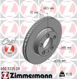 TARCZA HAM./PRZ/ VW TOUAREG 2.5-3.2 03- 330X32 /P/ ZIMMERMANN ZM600.3225.20
