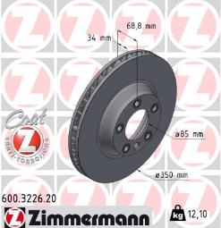 TARCZA HAM./PRZ/ VW TOUAREG 4.2-6.0 03- 350X34 /L/ ZIMMERMANN ZM600.3226.20